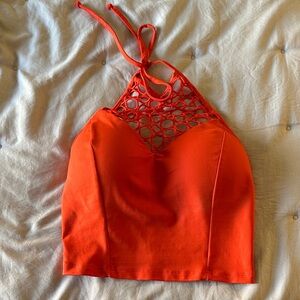 Orange Halter Crop Top